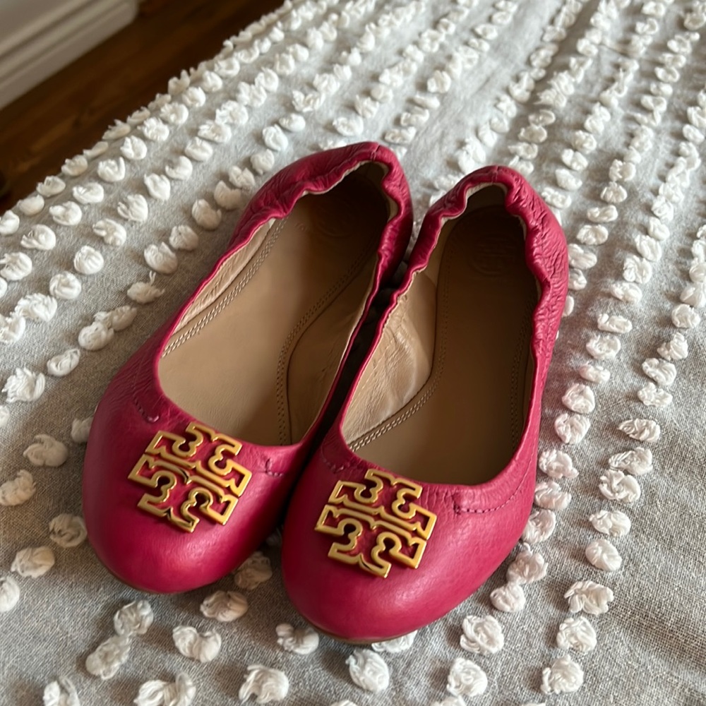 Tory Burch hot pink flats